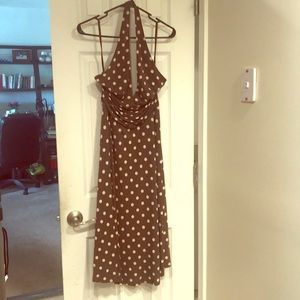Brown Polka Dot Maxi Dress